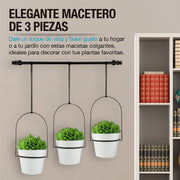Macetas Colgantes Decorativas con Soporte Metálico para Colgar