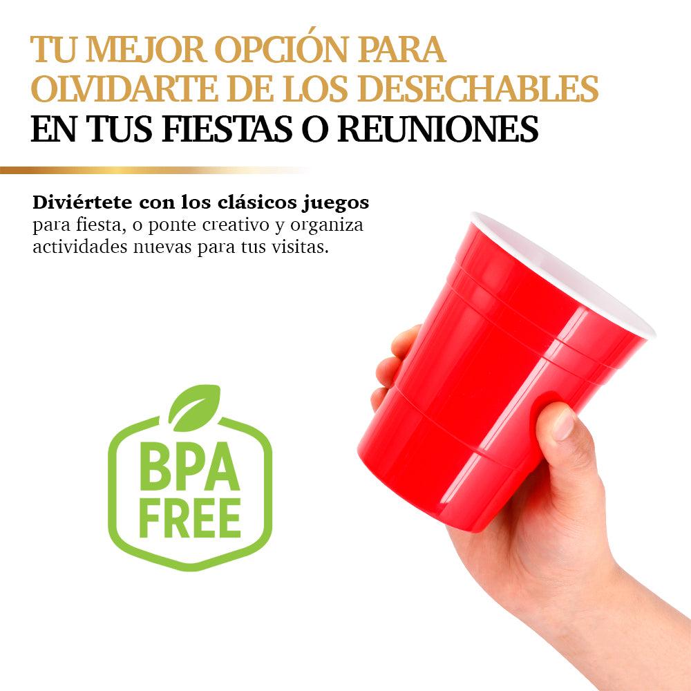 Vaso Fiesta de Plástico Rígido Reutilizable Ecológico 10 Piezas 530 ml - Redlemon