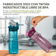 Termo para Agua de Tritán indestructible Doble Boquilla 2 Pz. 900 ml