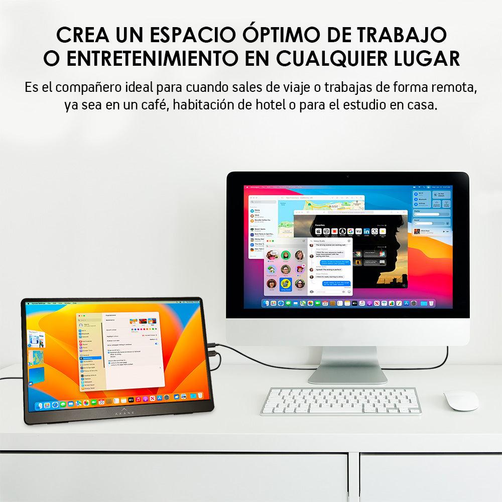 Monitor Portátil Full HD de 15.6” para Laptop, Tablet y Celular Android - Redlemon