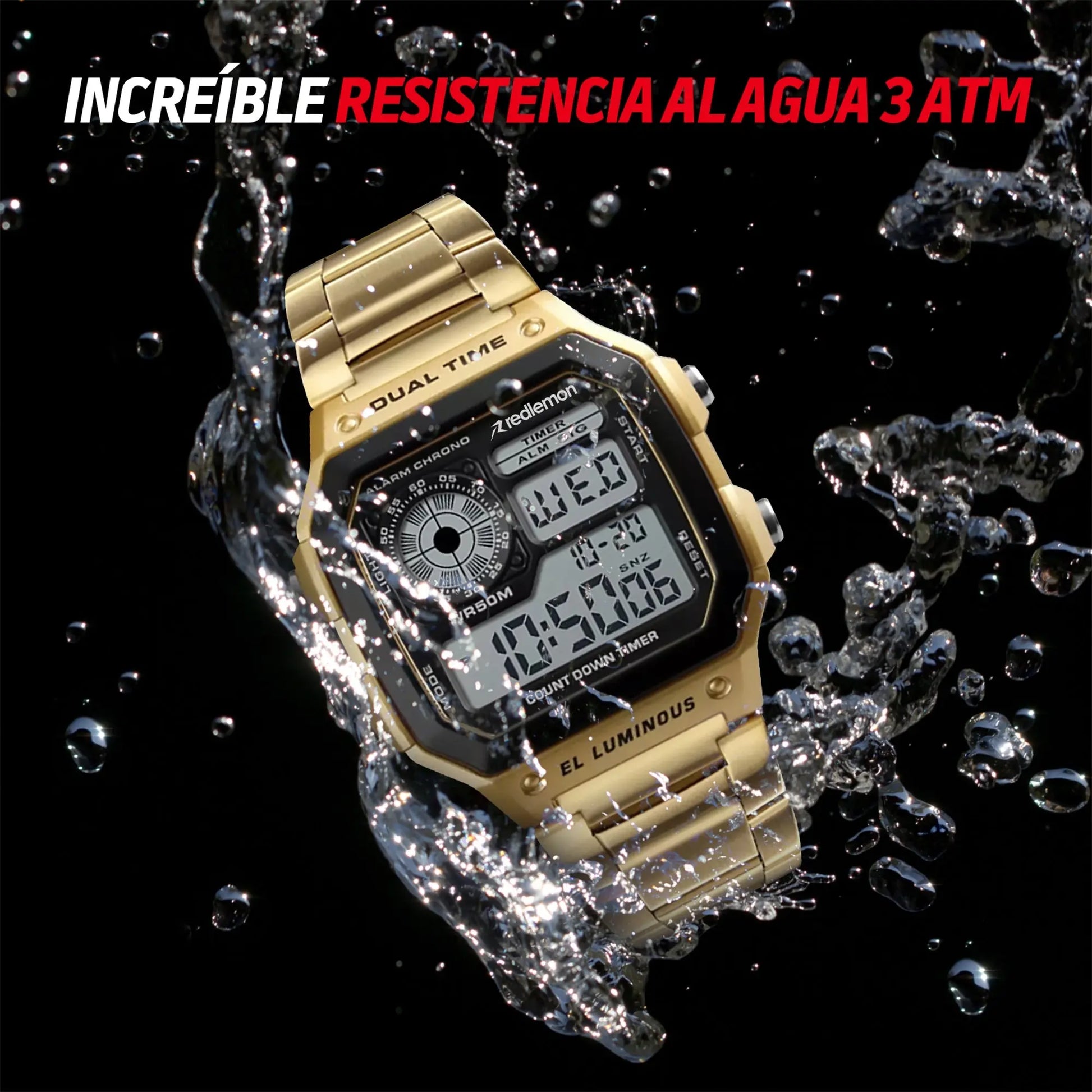 Reloj Digital Clásico con Correa de Metal Mod. 1335 Redlemon Technology México