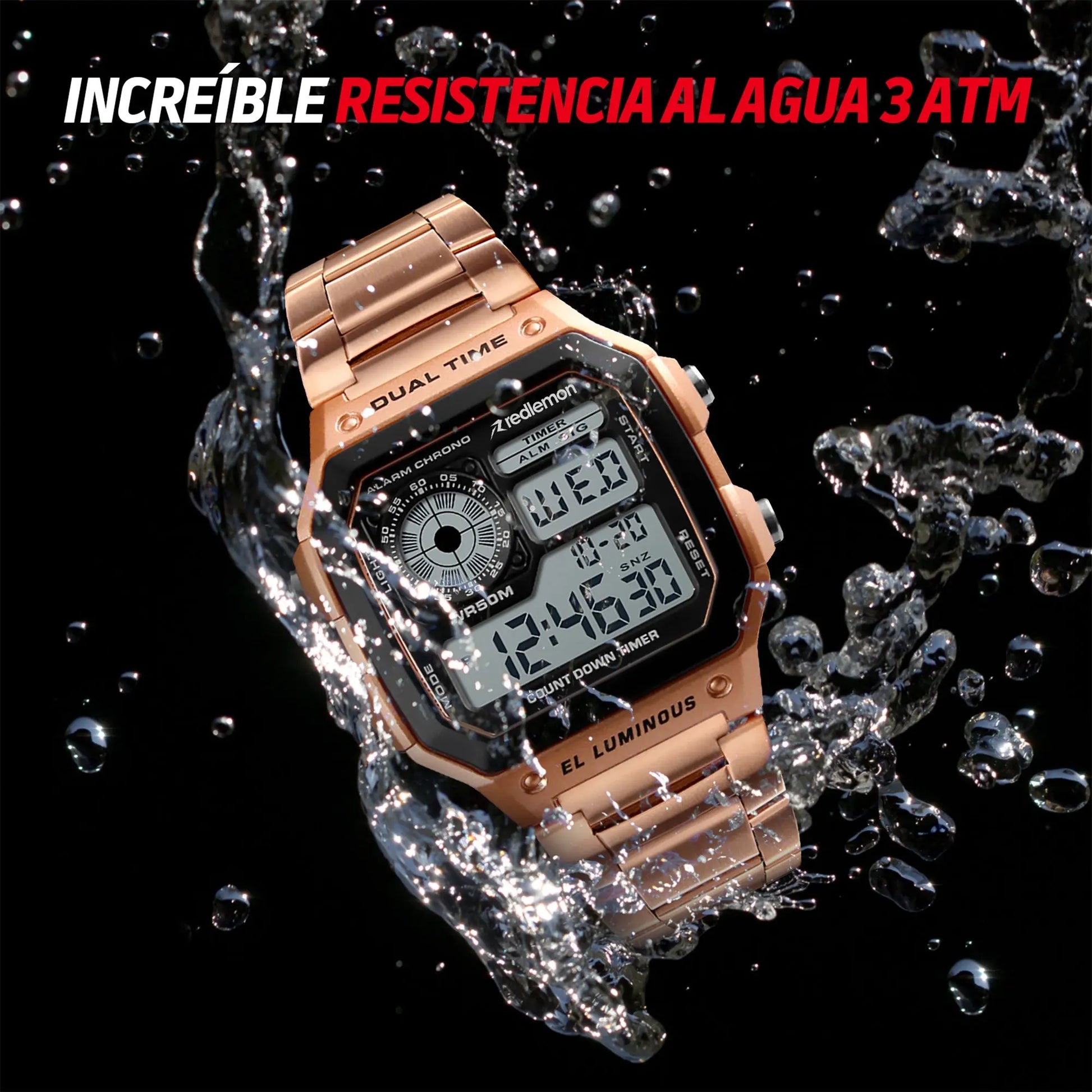 Reloj Digital Clásico con Correa de Metal Mod. 1335 Redlemon Technology México