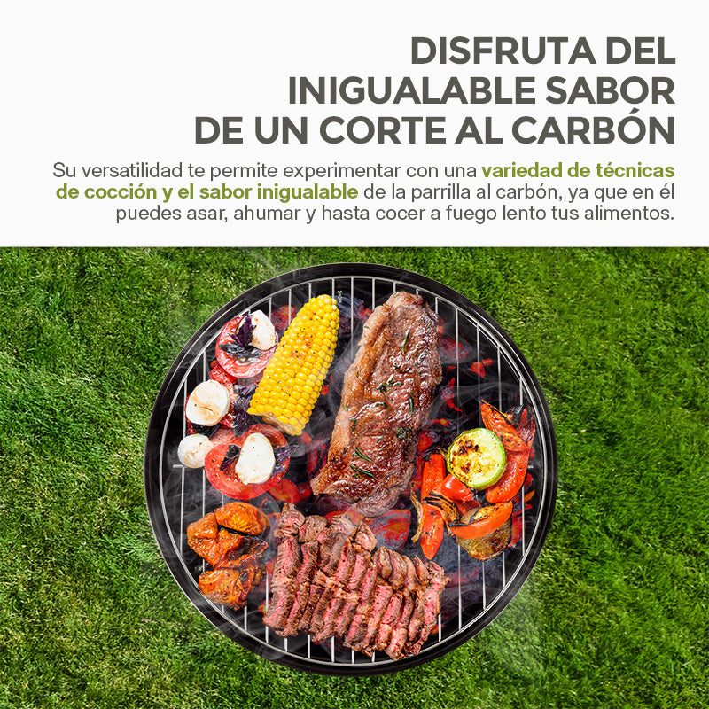 Asador de Carbón Portátil de 36 cm con Tapa HIKEO — detalle del producto