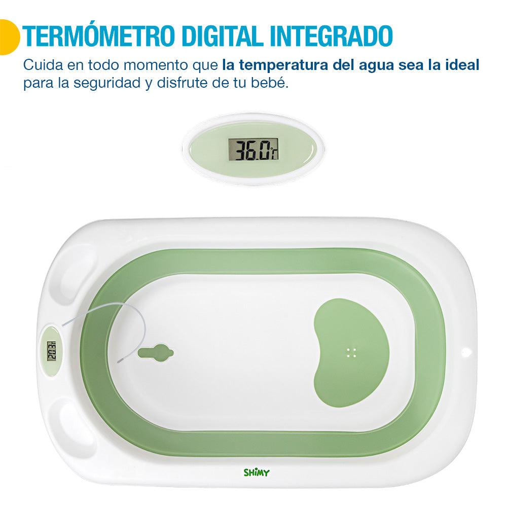 Tina de Baño para Bebé Plegable y Termómetro Integrado - Redlemon