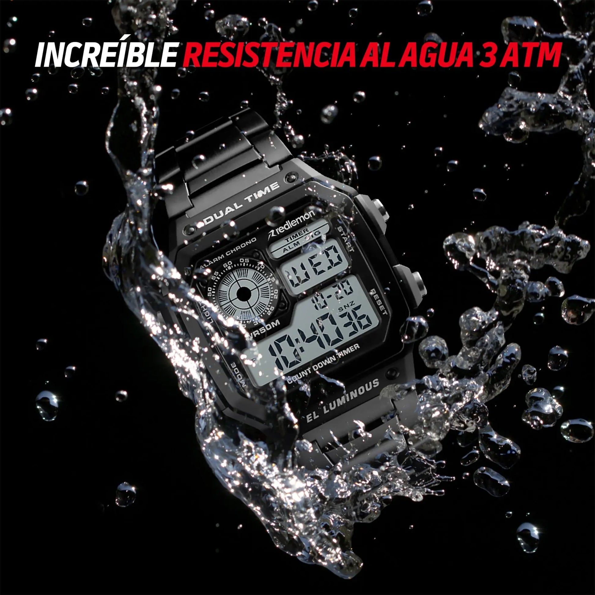 Reloj Digital Clásico con Correa de Metal Mod. 1335 Redlemon Technology México
