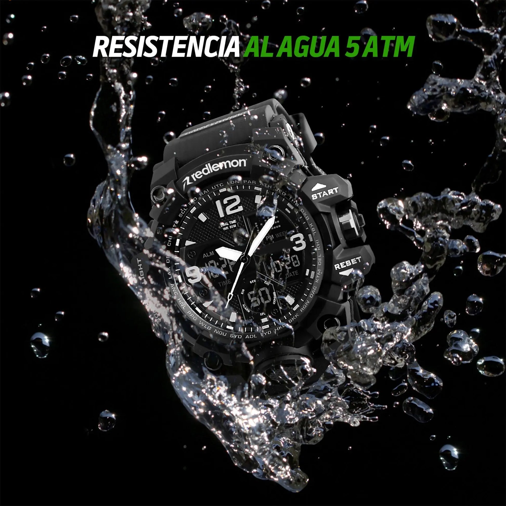 Reloj Digital y Analógico Deportivo Contra Agua 1155b Redlemon Technology México