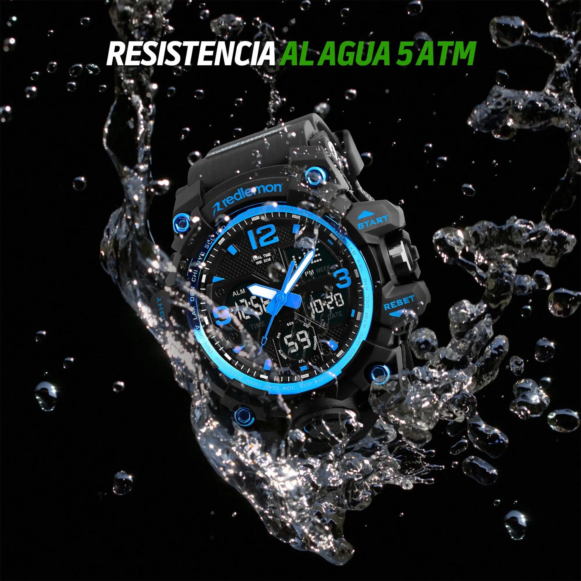 Reloj Digital y Analógico Deportivo Contra Agua 1155b Redlemon Technology México