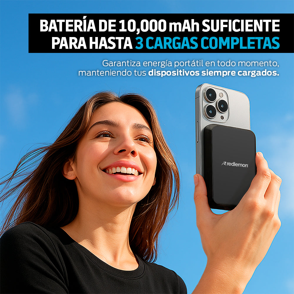Power Bank Magnético de 10,000 mAh con Carga de 15 W — detalle del producto