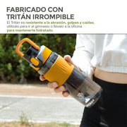 Termo para Agua (2 Pz.) de Tritán Indestructible 600 ml con Tapa Hermética