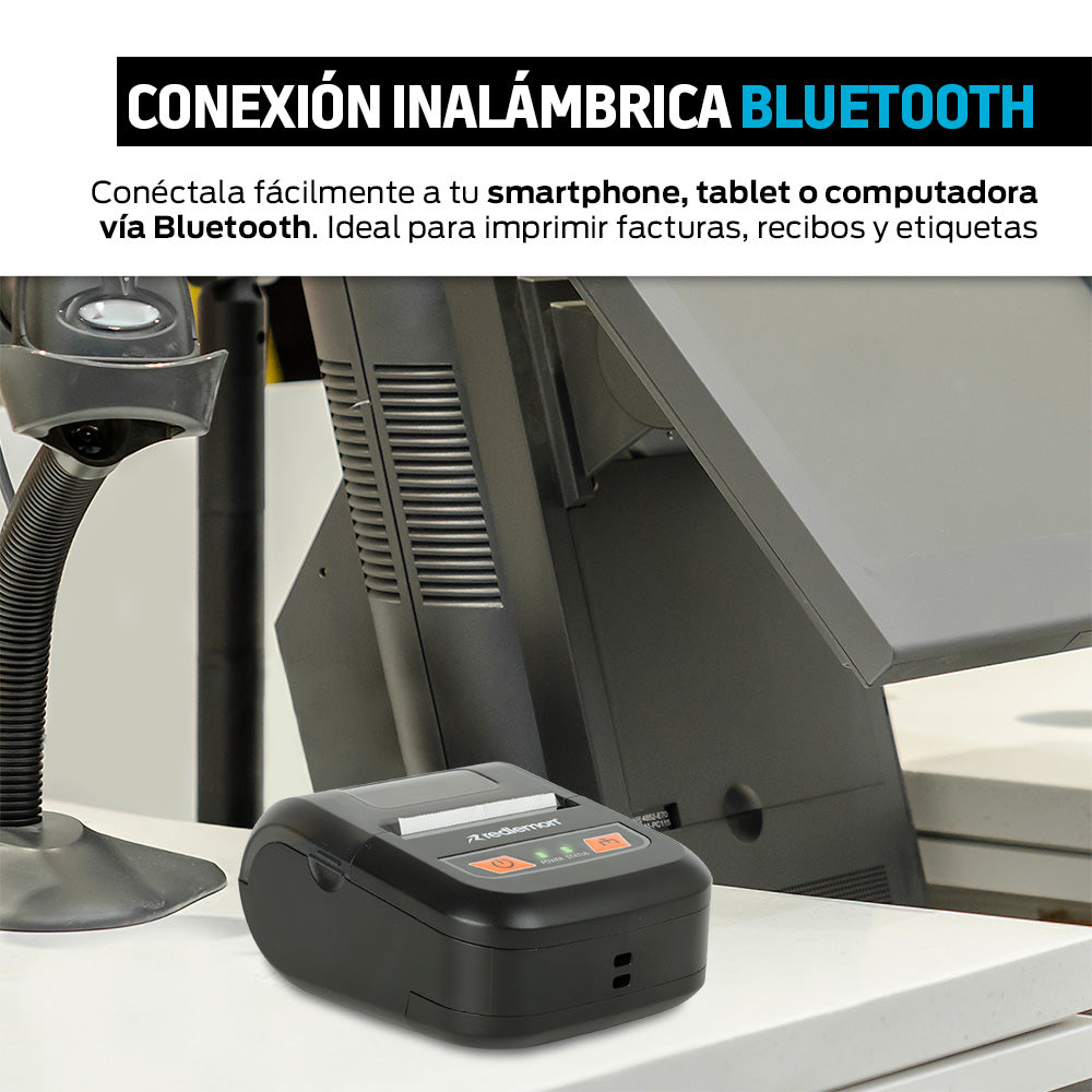 Impresora térmica portátil Bluetooth para rollo de 56 mm — características destacadas