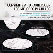 Vajilla de Melamina 12 Piezas Resiste Caídas 4 Personas Casa Litus Redlemon Technology México