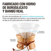 Cafetera Pour Over de 800 ml con Filtro Reutilizable — características destacadas