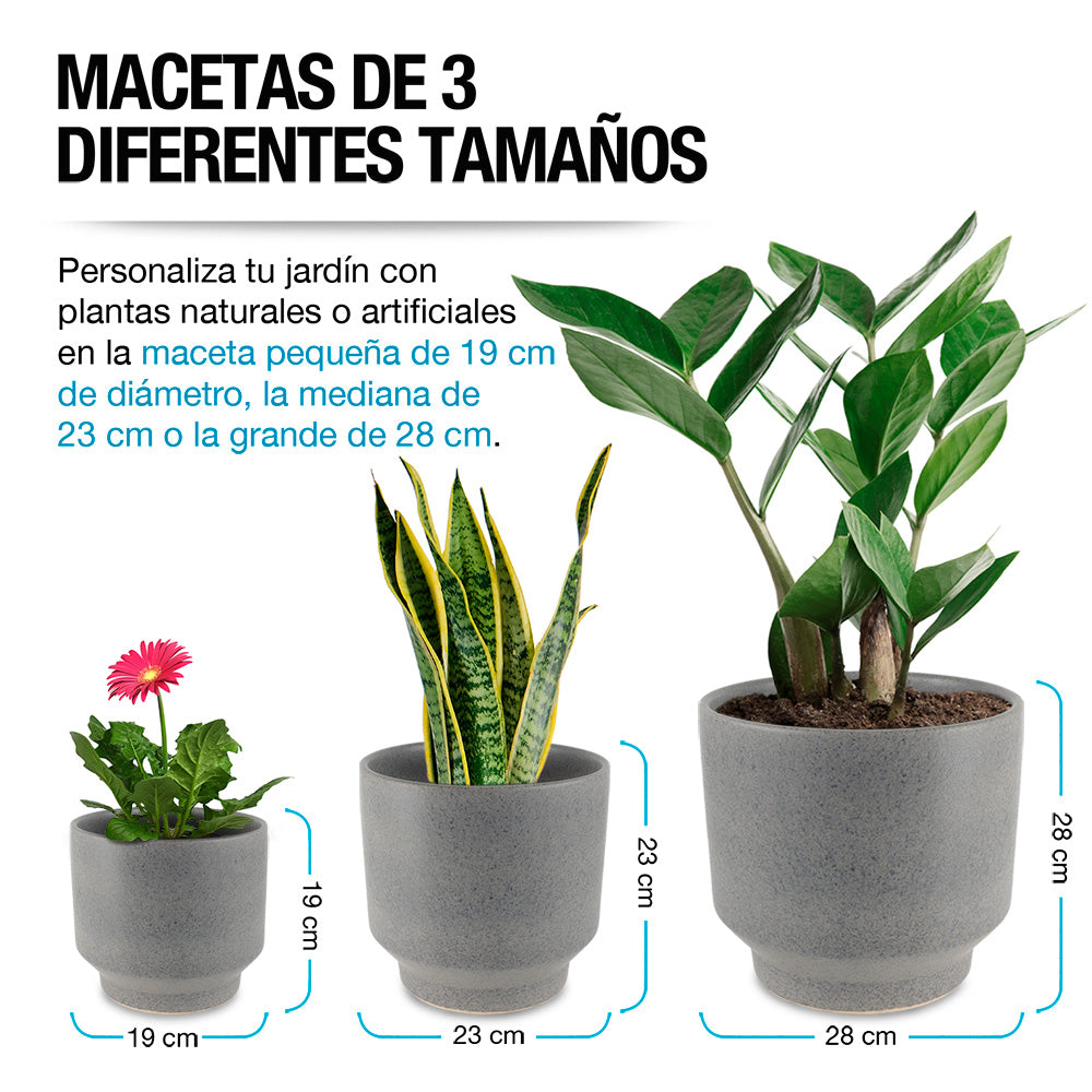 Macetas de Cerámica Grandes para Exteriores e Interiores 3 Pz.