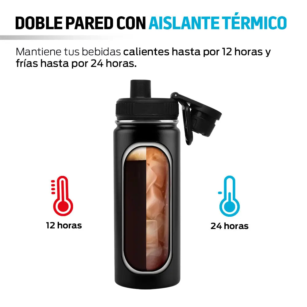 Termo de Acero Inoxidable Térmico hasta 24 Hrs 532 Ml Redlemon Technology México