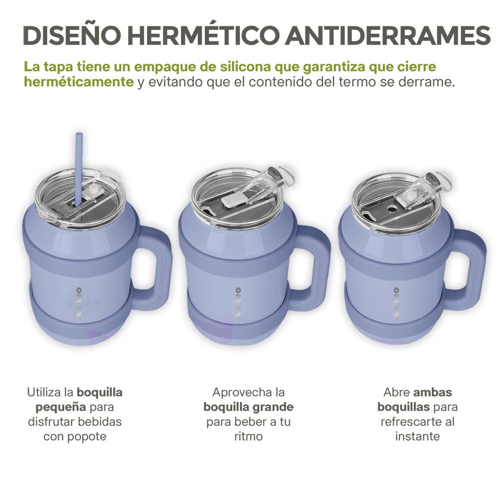 Termo de Acero Inoxidable 1.5 L con Popote y Asa HIKEO — vista adicional 20
