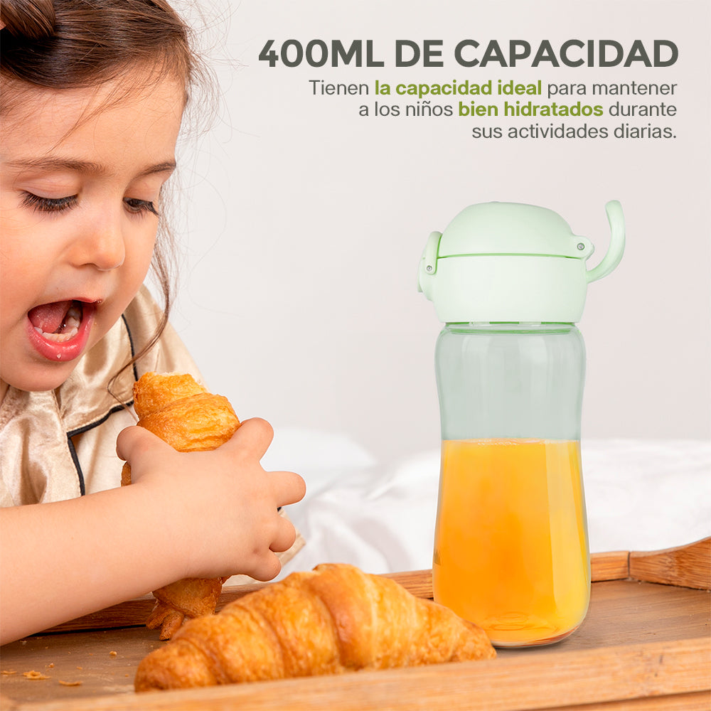 Termo para Agua para Niños de Tritán Indestructible 2 Pz. 400 ml