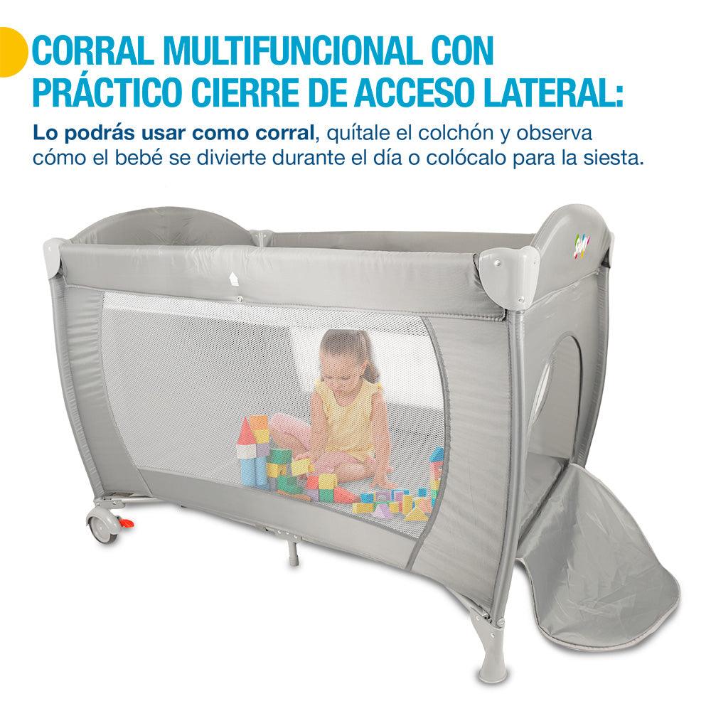 Cuna para Bebé de Viaje 4 en 1: Corral y Cambiador, con Colchoneta y Mosquitero - Redlemon