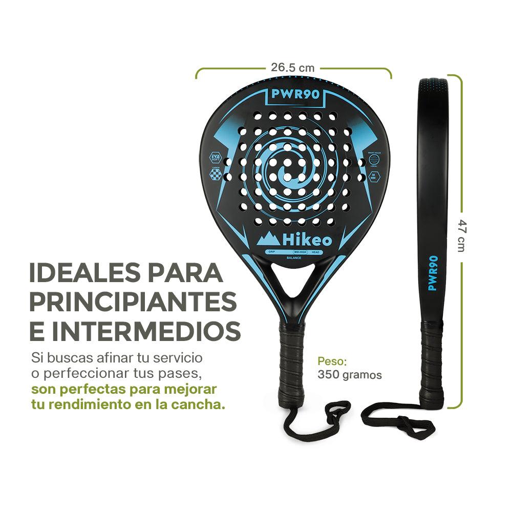 Pala de Pádel con Funda, 3 Pelotas y Grip, Raqueta de Fibra de Carbono - Redlemon