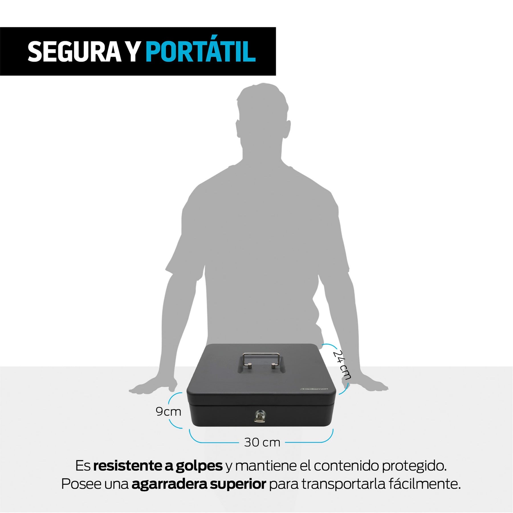 Caja Portátil para Dinero con Charola y 2 Llaves — características destacadas