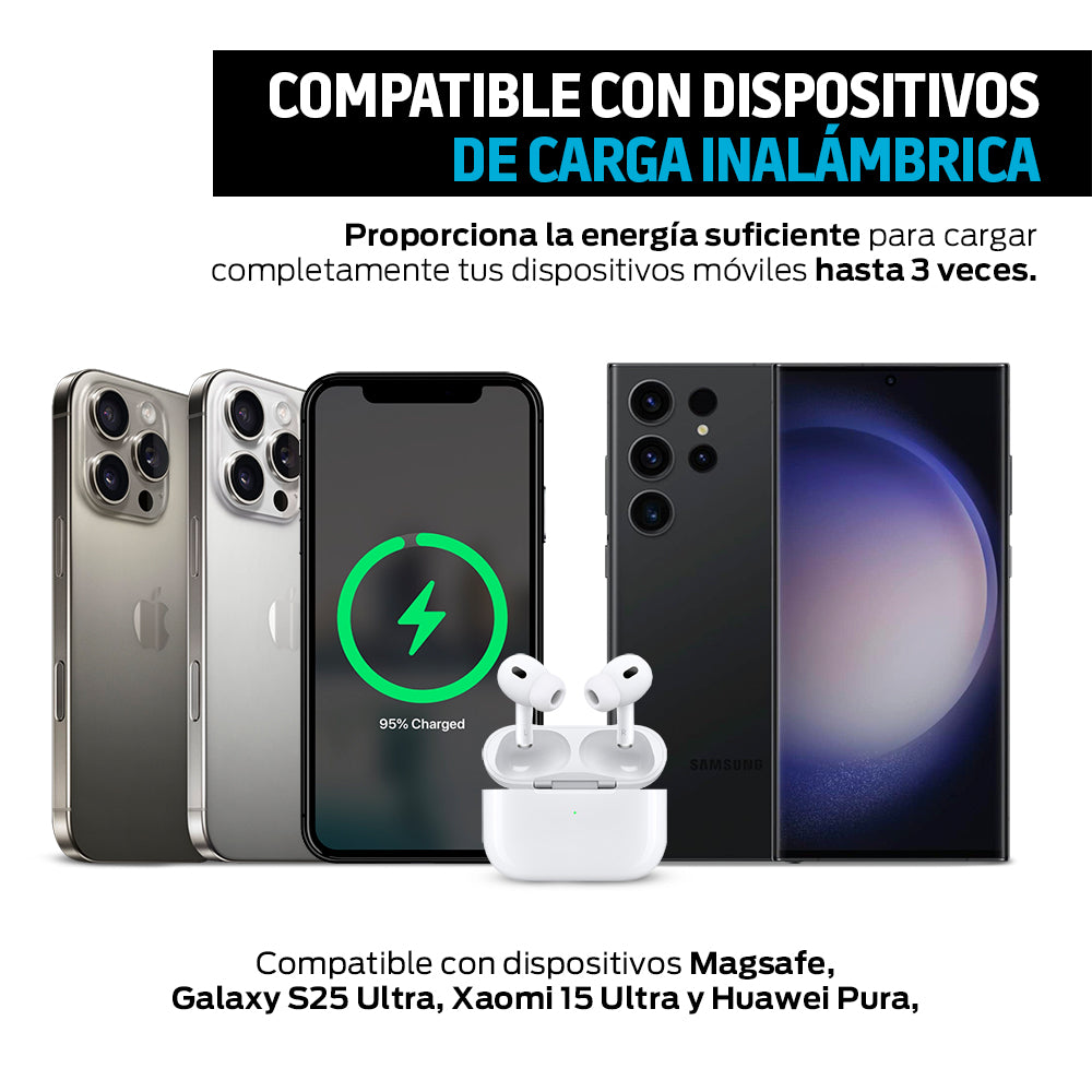 Power Bank Magnético de 10,000 mAh con Carga de 15 W — características destacadas