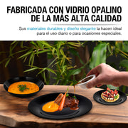 Vajilla de Opal 6 Personas (18 Pz.) Platos Ultra Resistentes