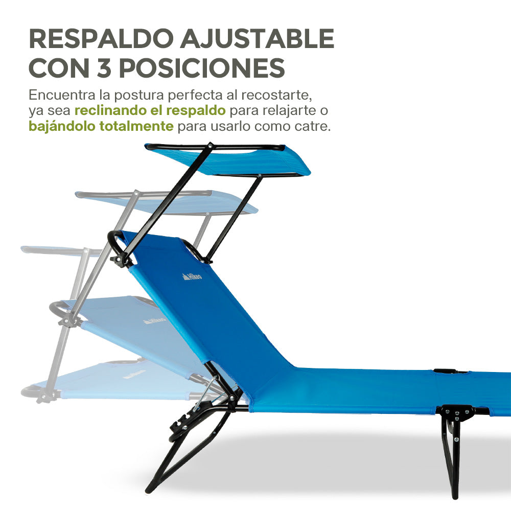 Catre Plegable Portátil con Techo Desmontable Camastro para Alberca