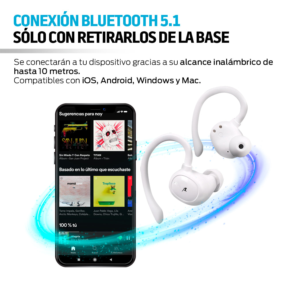 Audífonos Inalámbricos Air-Sport 2 Bluetooth 5.1 Contra Agua IPX4 Redlemon Technology México