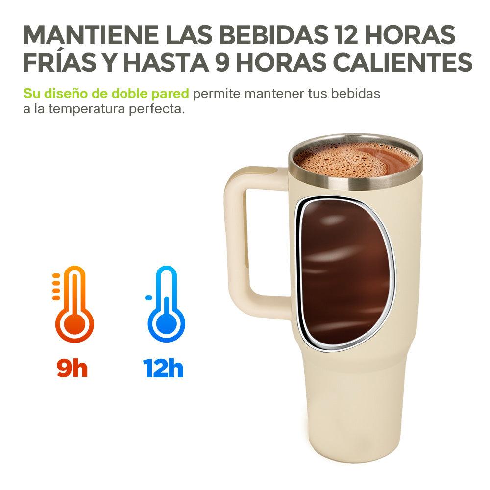 Termo para Agua y Café de Viaje Acero Inox. Doble Pared 1.2 Litros Hikeo - Redlemon