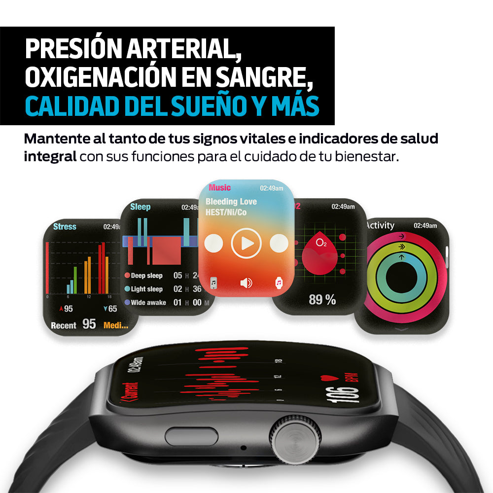 Smartwatch Pantalla Táctil AMOLED 1.96” con Funciones de Salud IP67