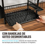 Escurridor de Trastes Premium de Acero Inoxidable 2 Niveles