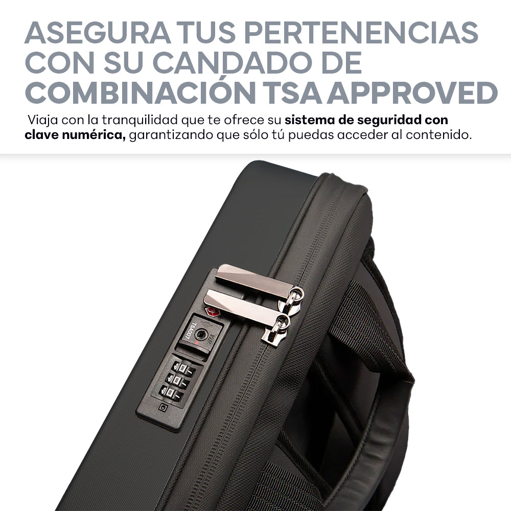 Mochila Rígida de 17 L para Laptop de 15.6 Pulgadas con Candado — características destacadas