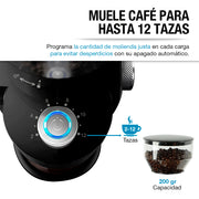Molino de Café Eléctrico de 190 g con 18 Niveles de Molienda — características destacadas