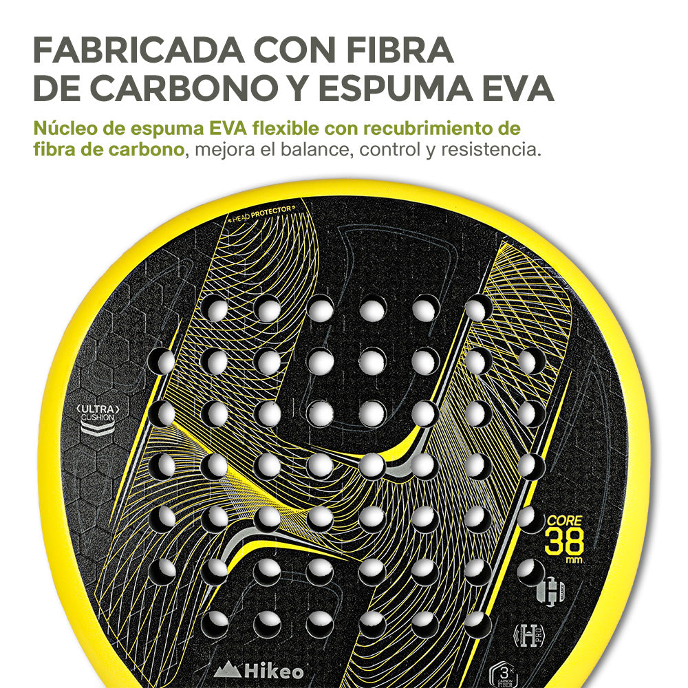 Pala de Pádel Premium con Funda, Pelotas y Grip, Raqueta para todos los Niveles