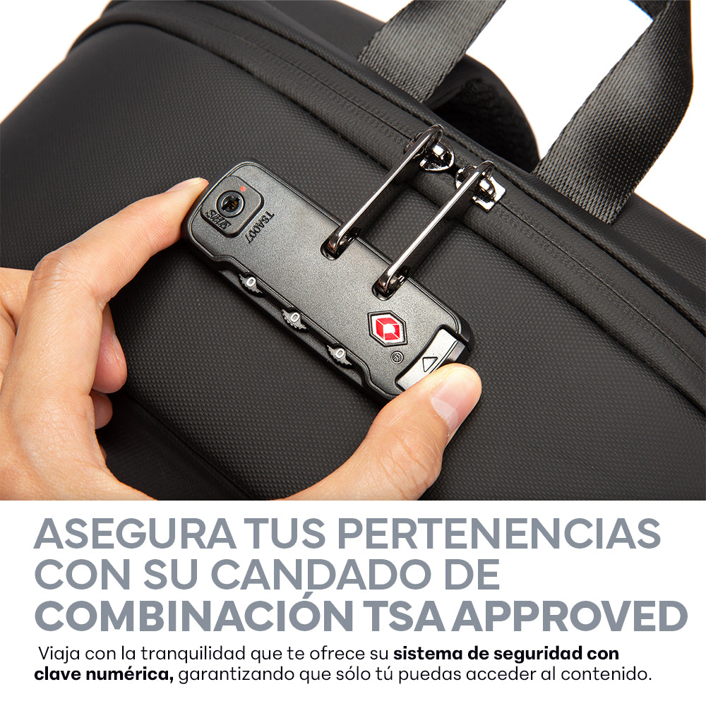 Mochila para Laptop 17” Ejecutiva Antirrobo con Cubierta Rígida Impermeable