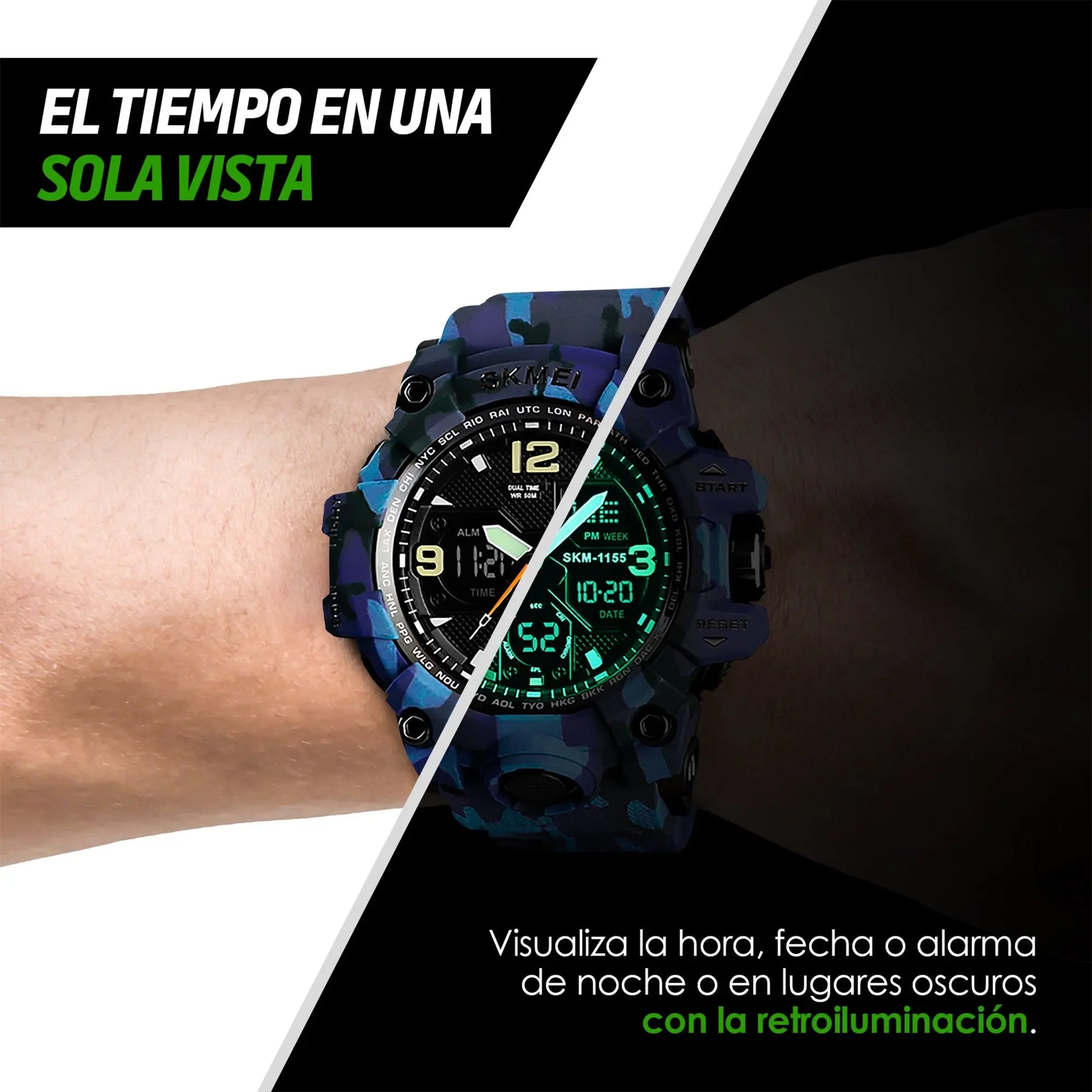 Reloj Digital y Analógico Deportivo Contra Agua 1155b Redlemon Technology México