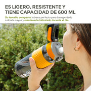Termo para Agua (2 Pz.) de Tritán Indestructible 600 ml con Tapa Hermética