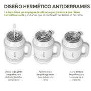 Termo de Acero Inoxidable 1.5 L con Popote y Asa HIKEO — presentación del producto