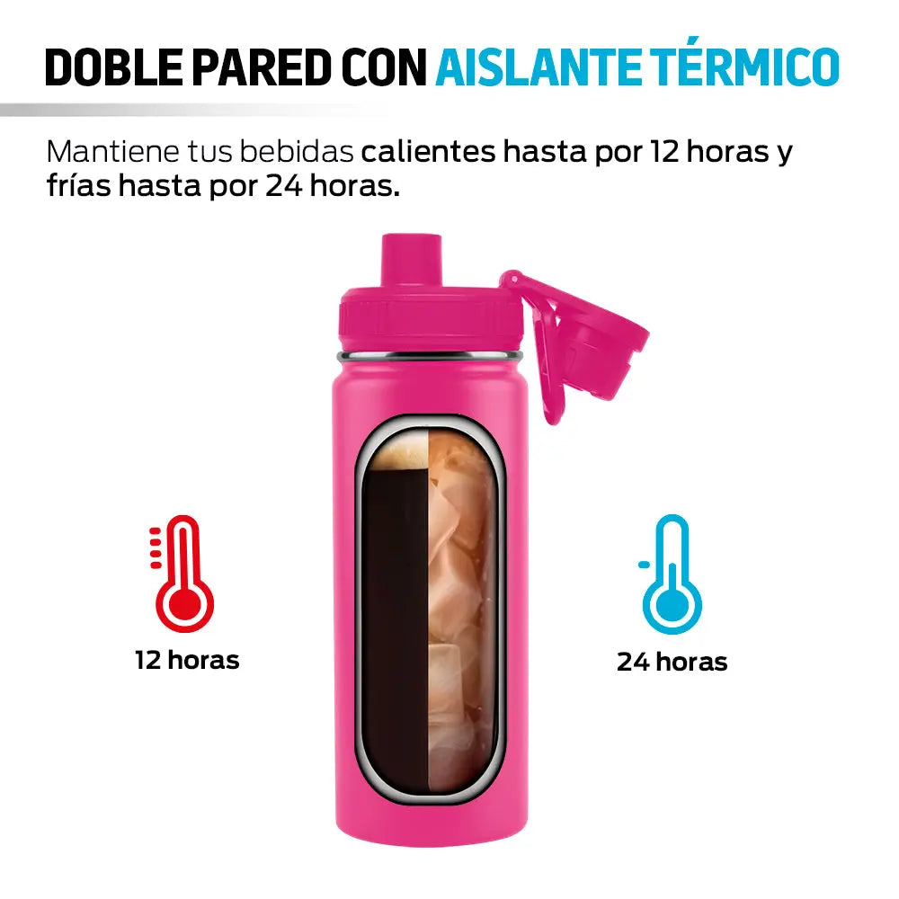 Termo de Acero Inoxidable Térmico hasta 24 Hrs 532 Ml Redlemon Technology México