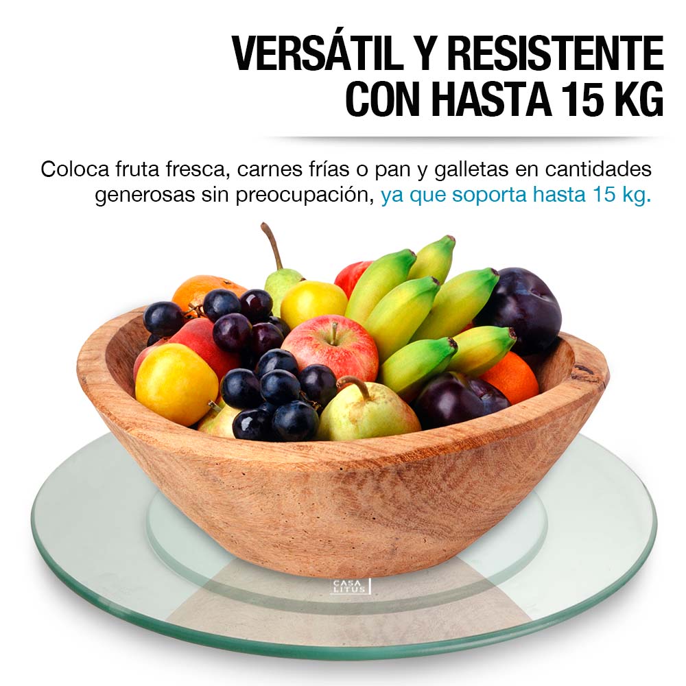 Lazy Susan de vidrio templado giratoria de 58 cm — características destacadas
