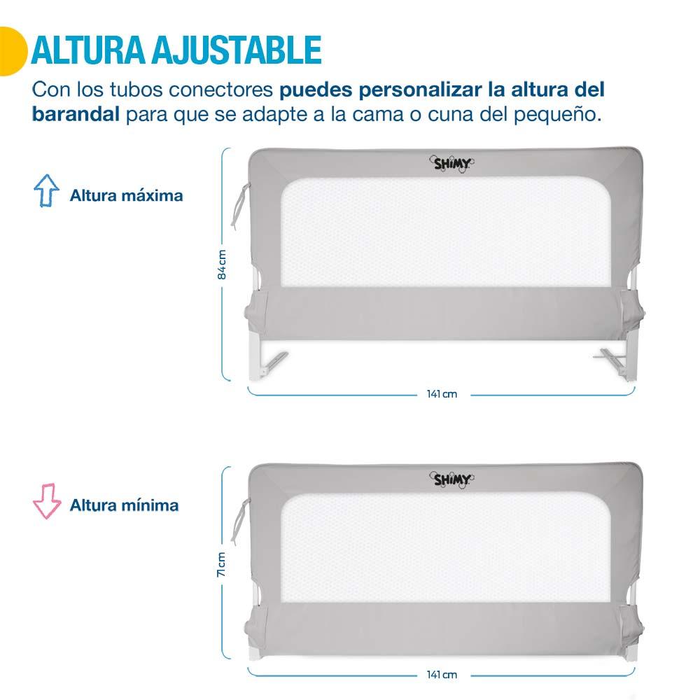 Barandal para Cama de Niños de Altura Ajustable Universal - Redlemon