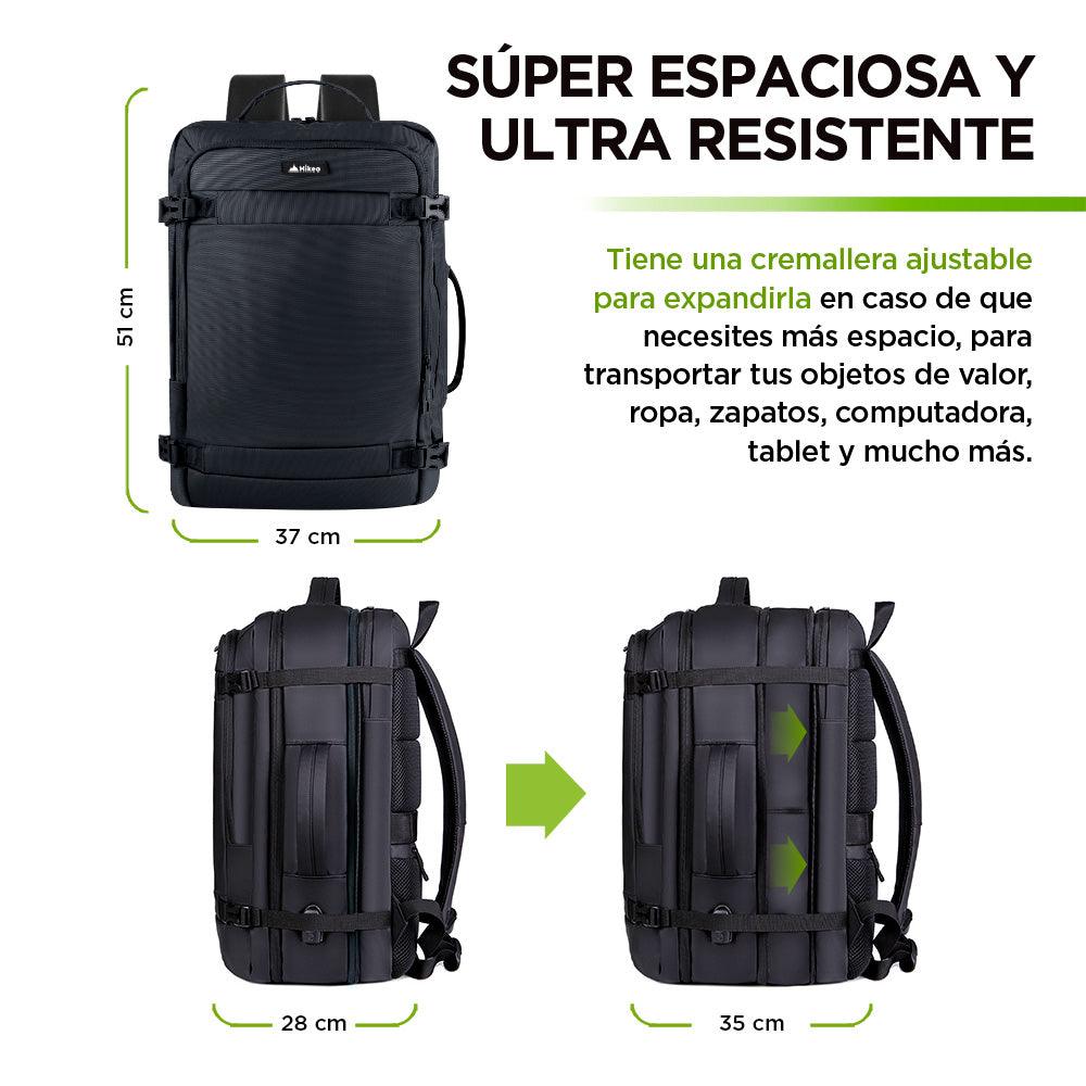 Mochila de Viaje para Laptop Expandible Impermeable Antirrobo - Redlemon