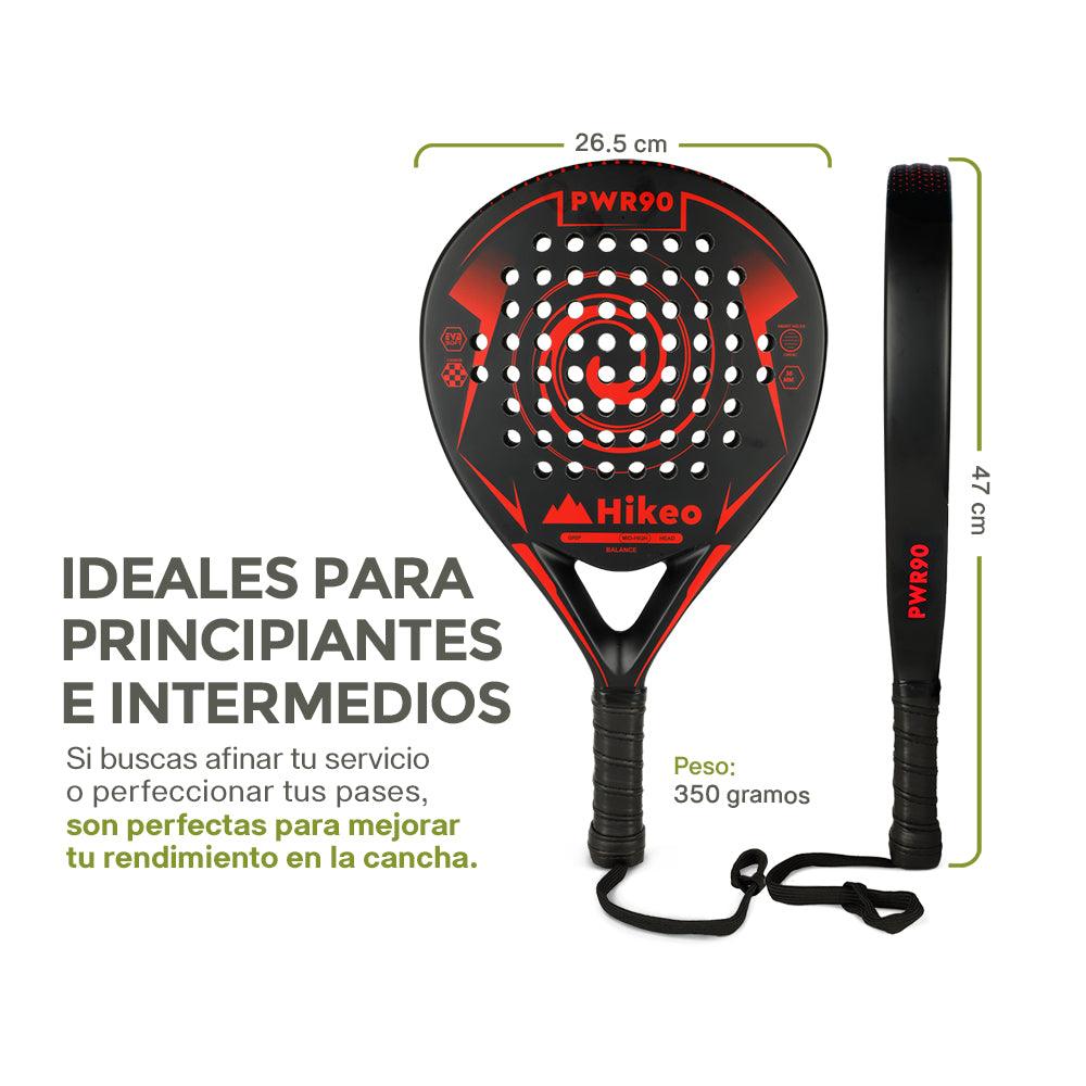 Pala de Pádel con Funda, 3 Pelotas y Grip, Raqueta de Fibra de Carbono - Redlemon