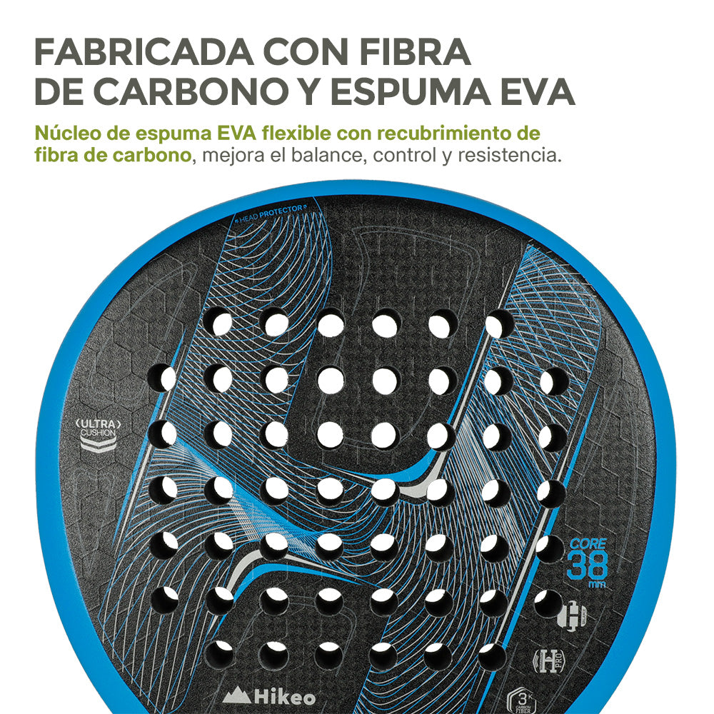 Pala de Pádel Premium con Funda, Pelotas y Grip, Raqueta para todos los Niveles