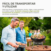 Asador de Carbón Portátil de 36 cm con Tapa HIKEO — características destacadas