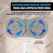 Trapeador Eléctrico Giratorio 200 RPM con Spray y Luz LED — características destacadas