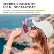 Termo para Agua de Tritán indestructible Doble Boquilla 2 Pz. 900 ml