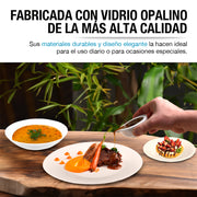 Vajilla de Opal 6 Personas (18 Pz.) Platos Ultra Resistentes