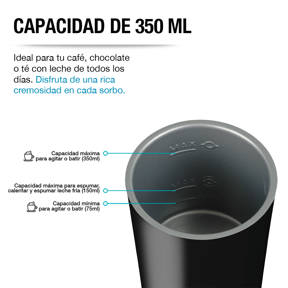 Espumador de Leche Eléctrico de 350 ml con 5 Funciones — características destacadas
