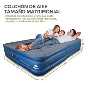 Colchón Inflable Matrimonial con Bomba Eléctrica HIKEO — características destacadas