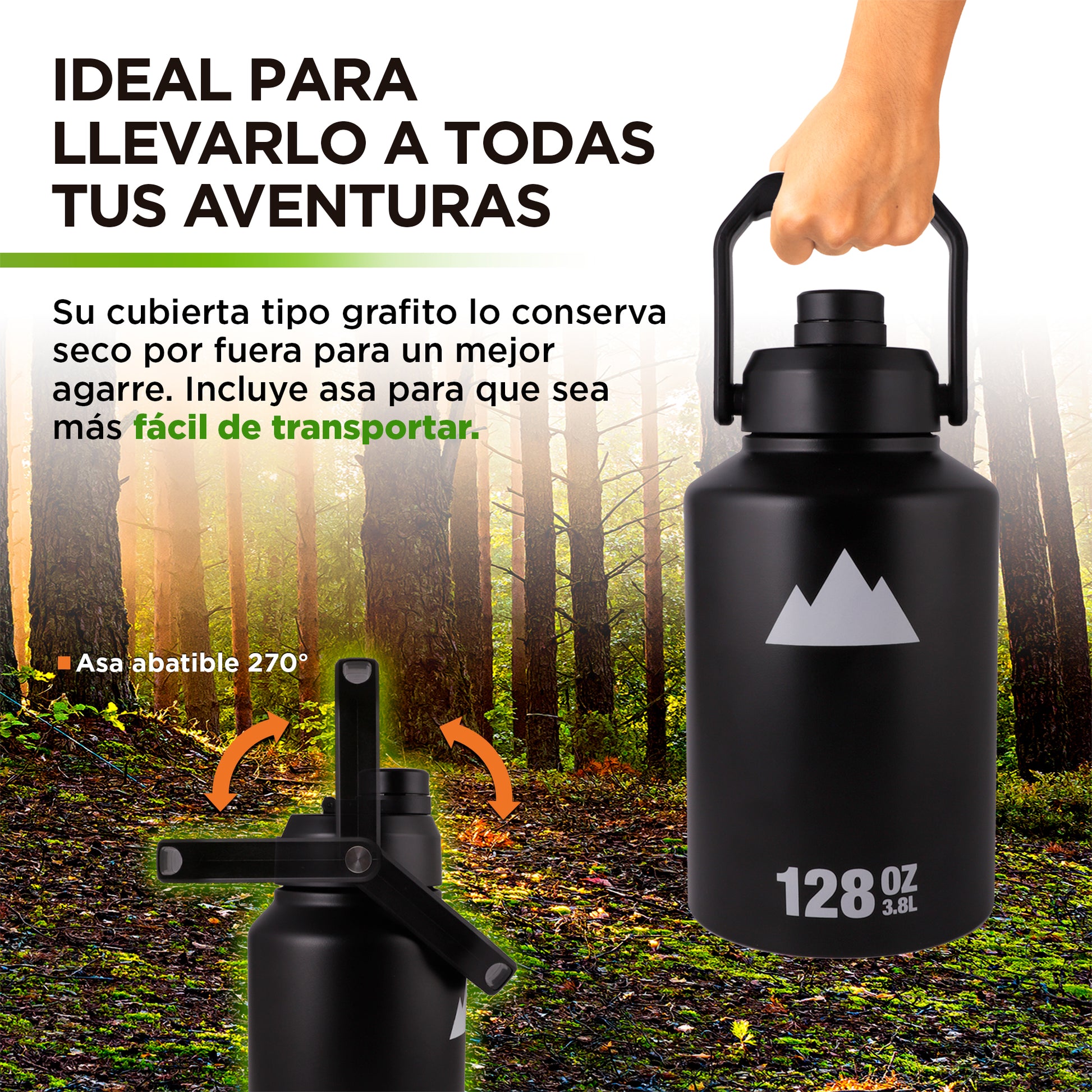 Termo de Acero Inoxidable Doble Pared de Aislamiento Térmico Hikeo Redlemon Technology México